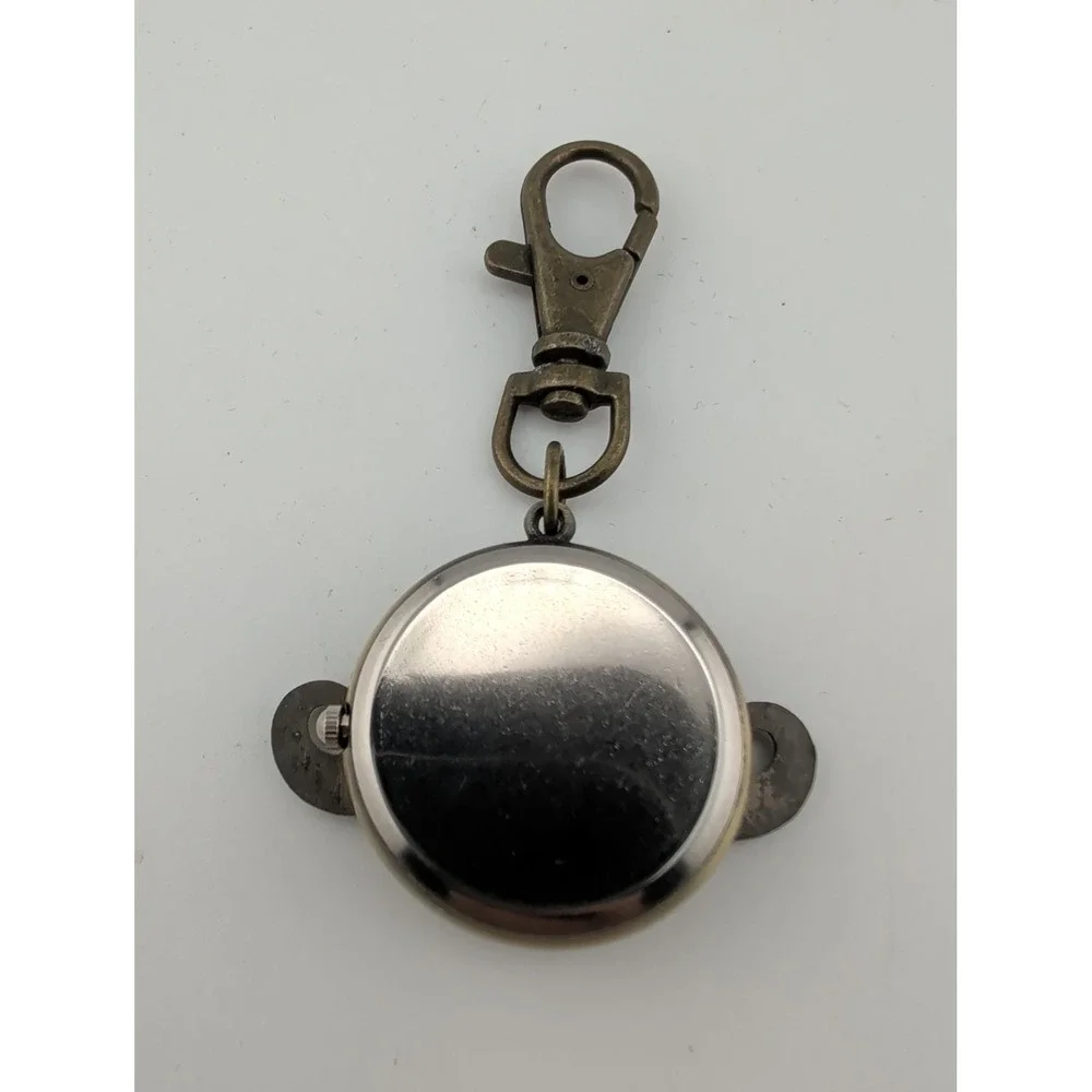 Mustache Clip Key Ring Watch Bronze Tone w/ Gift Box- New Battery